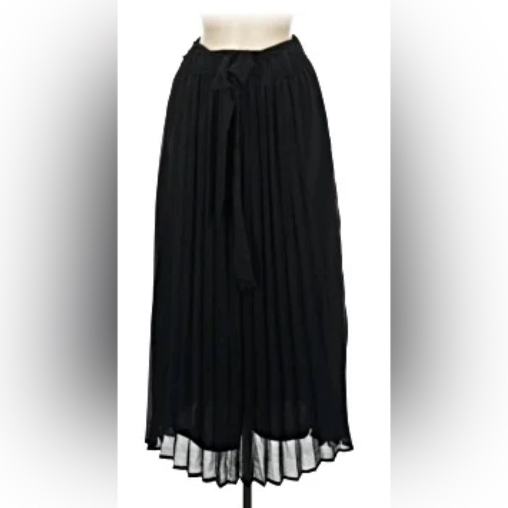 Black Pleated sheer Lark + Grey Maxi Skirt